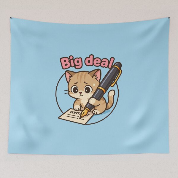 Item preview, Big Deal Nervous Contract Cat designed and sold by Yuliya Brush.