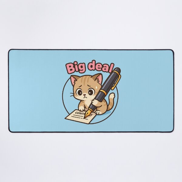 Item preview, Big Deal Nervous Contract Cat designed and sold by Yuliya Brush.