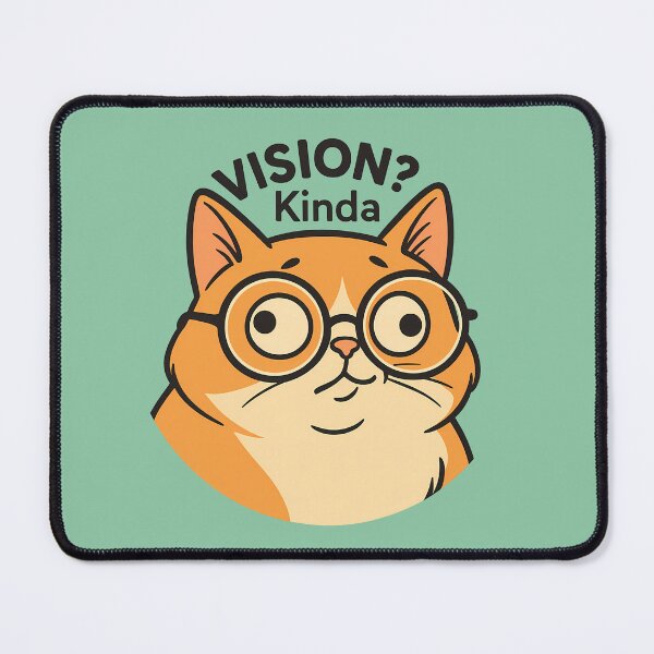 Item preview, Kinda Vision Cat Glasses Meme designed and sold by Yuliya Brush.