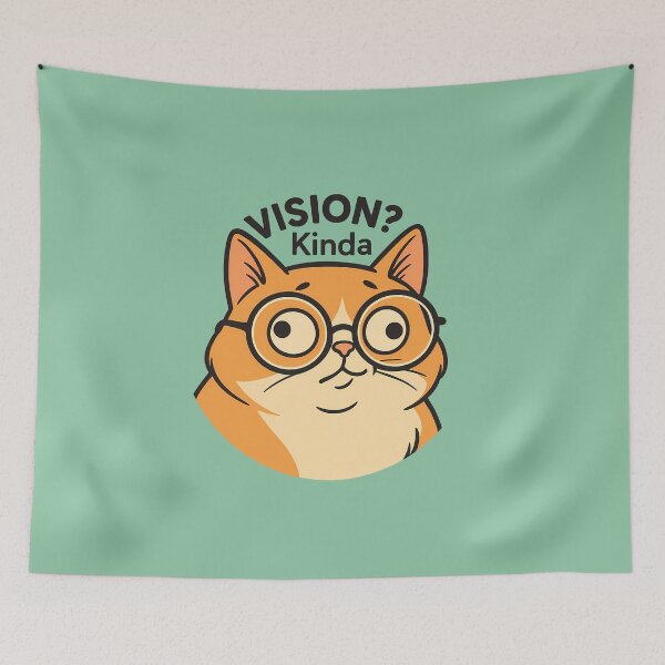 Item preview, Kinda Vision Cat Glasses Meme designed and sold by Yuliya Brush.