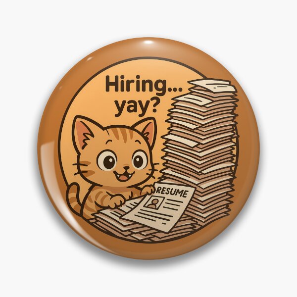 Item preview, Hiring Cat Drowning in Resumes designed and sold by Yuliya Brush.