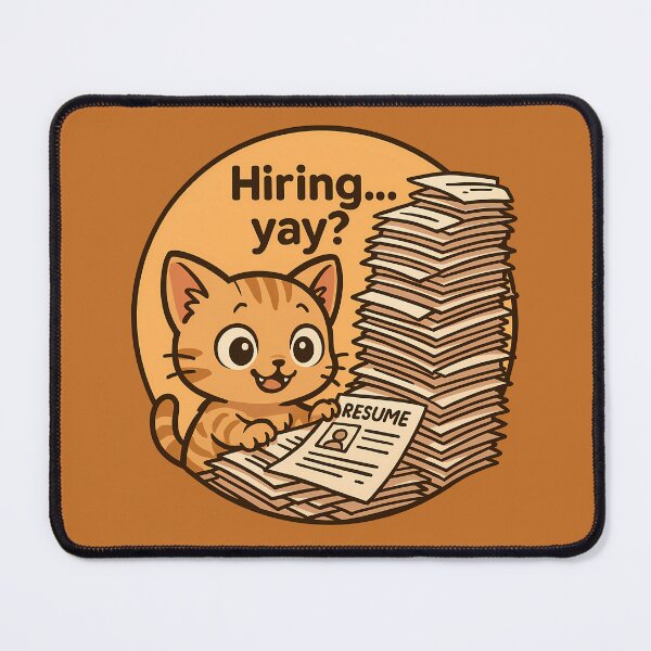 Item preview, Hiring Cat Drowning in Resumes designed and sold by Yuliya Brush.