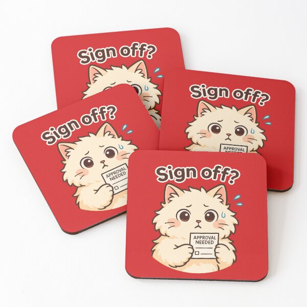Item preview, Approval Needed Cute Cat Sticker designed and sold by Yuliya Brush.