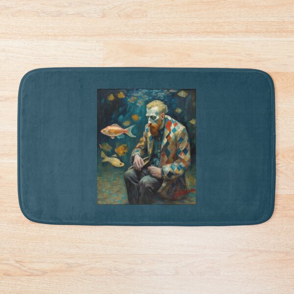 Item preview, "Van Gogh's Aquatic Dream: Surreal Portrait Among Colorful Fish" designed and sold by Artisticanvas.