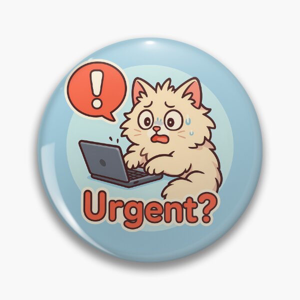 Item preview, Stressed Cat Urgent Laptop Sticker designed and sold by Yuliya Brush.