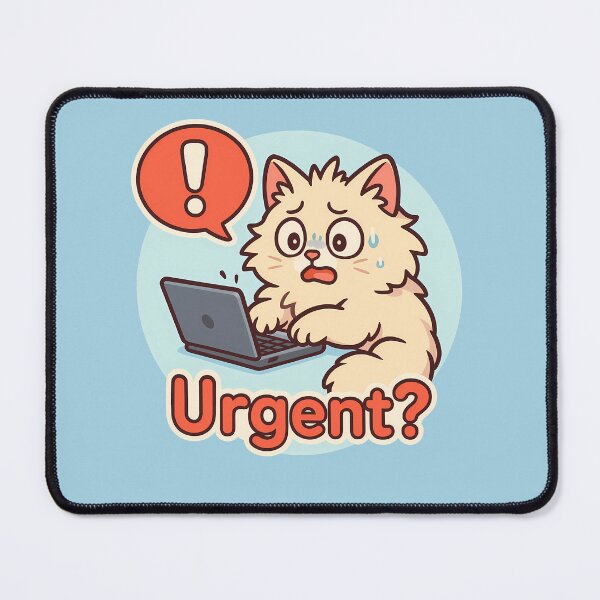 Item preview, Stressed Cat Urgent Laptop Sticker designed and sold by Yuliya Brush.