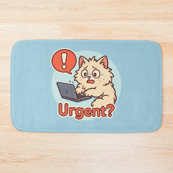 Item preview, Stressed Cat Urgent Laptop Sticker designed and sold by Yuliya Brush.