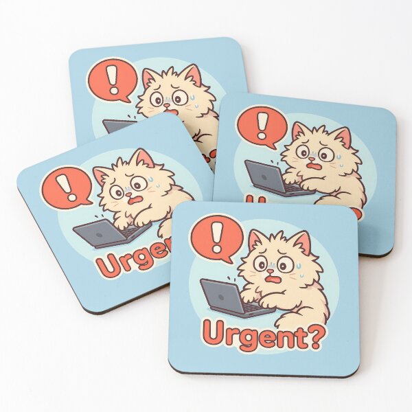 Item preview, Stressed Cat Urgent Laptop Sticker designed and sold by Yuliya Brush.
