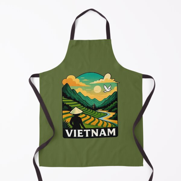 Item preview, Vietnam - Scenic Rice Fields and Pagoda designed and sold by Myra365Art.