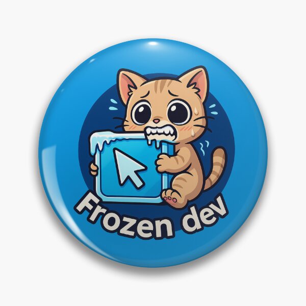 Item preview, Frozen Dev Cat Coding Sticker designed and sold by Yuliya Brush.