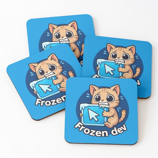 Item preview, Frozen Dev Cat Coding Sticker designed and sold by Yuliya Brush.