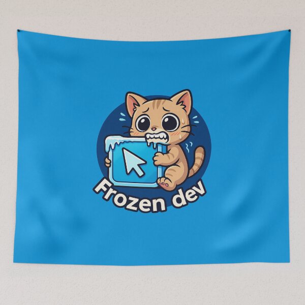 Item preview, Frozen Dev Cat Coding Sticker designed and sold by Yuliya Brush.