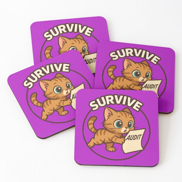 Item preview, Survive Audit Cat Sticker designed and sold by Yuliya Brush.