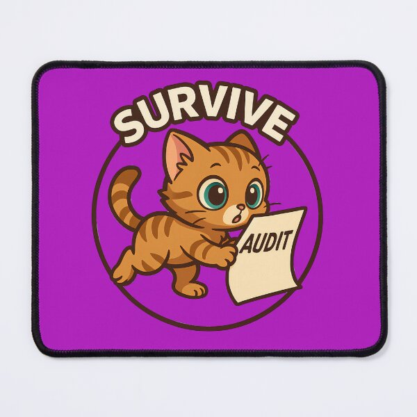 Item preview, Survive Audit Cat Sticker designed and sold by Yuliya Brush.