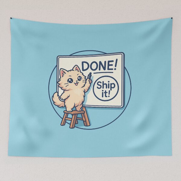 Item preview, Ship It! Task Complete Cat designed and sold by Yuliya Brush.