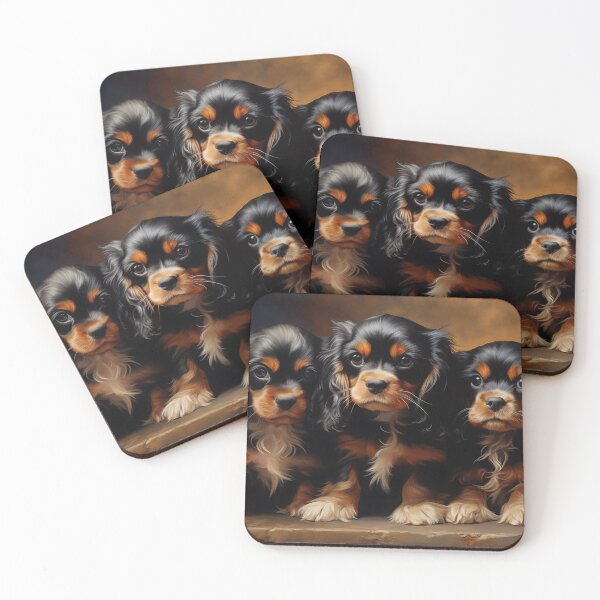 Item preview, Three Cavalier King Charles Spaniel Puppies designed and sold by PetsArt.