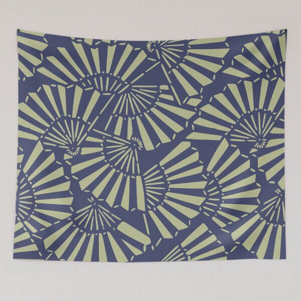 Item preview, Japanese hand fans - seamless vintage pattern designed and sold by Japan Design Prints.