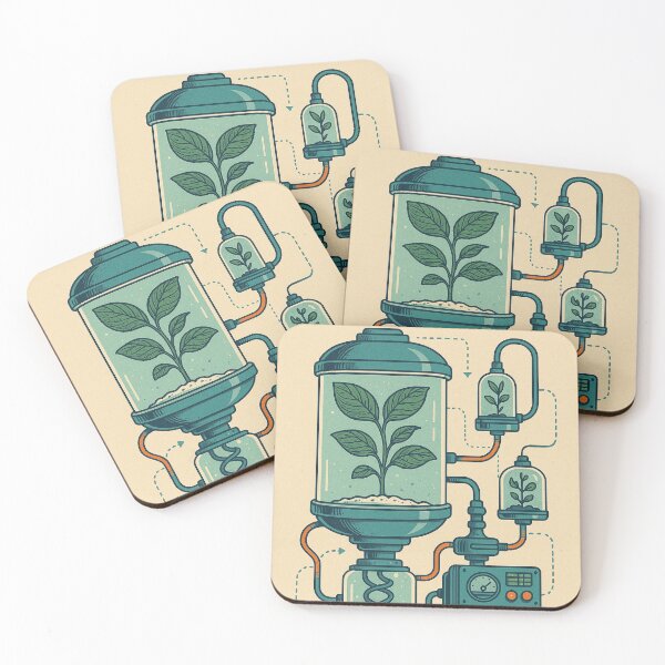 Item preview, Photosynthesis Engine 2075 – Futuristic Plant Machine Retro Sci-Fi Botanical Art designed and sold by Domci.