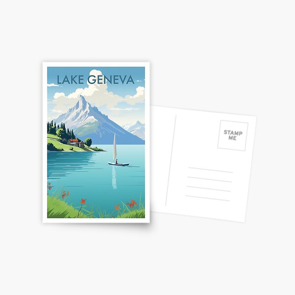 Item preview, LAKE GENEVA TRAVEL ART designed and sold by MarkedArtPrints.