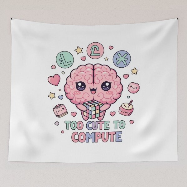 Item preview, Too Cute to Compute – Kawaii Brain Teaser Design designed and sold by ARTReMi.