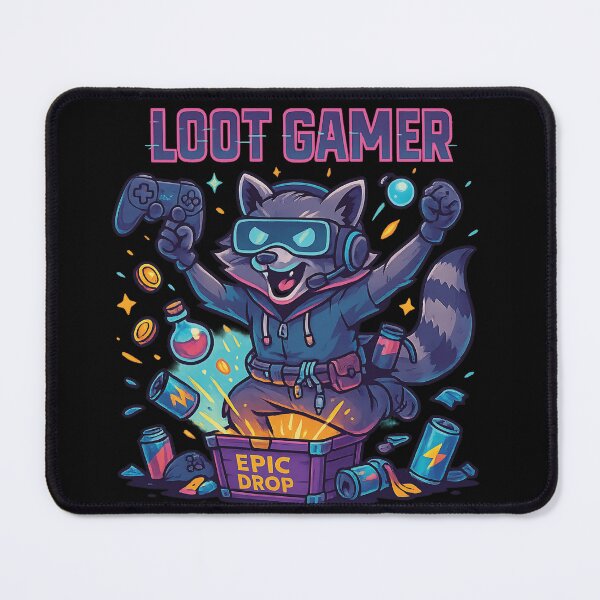 Item preview, Loot Gamer Raccoon – Funny Gaming Streamer designed and sold by Romeo Fashion.