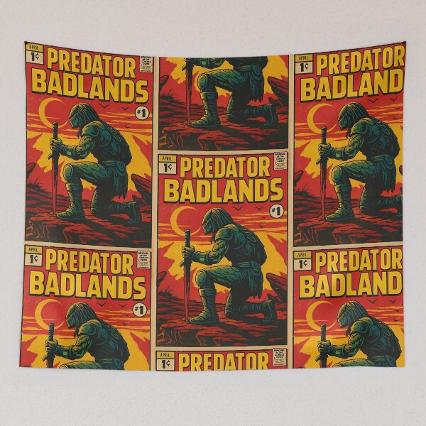 Item preview, Retro Predator Badlands Comic Cover – Sci-Fi Alien Warrior Artwork designed and sold by AS94 Creative Designs.