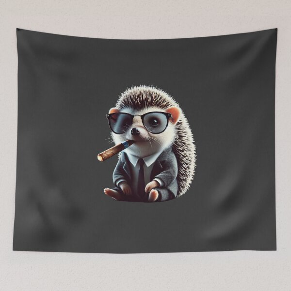 Item preview, Stylish Hedgehog in Suit with Cigar designed and sold by Simon Widhopf.