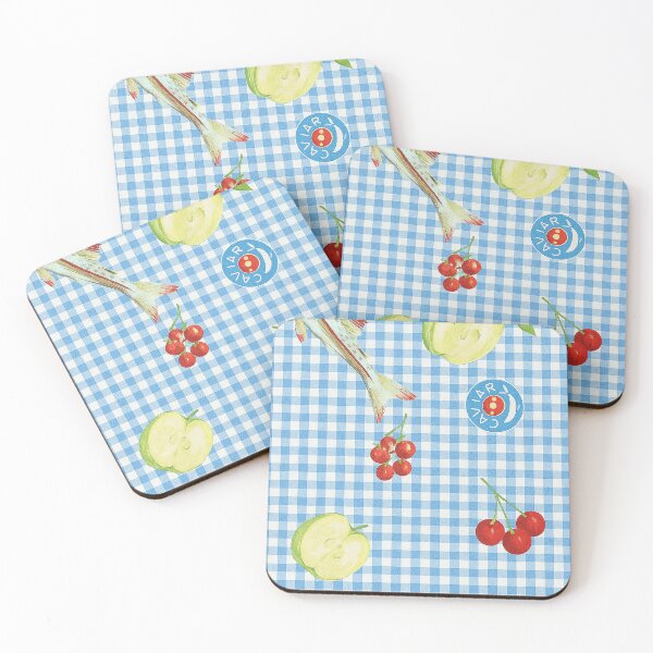 Item preview, Kawaii Sardine & Fruit Pattern – Gingham Aesthetic Picnic Vibes designed and sold by weirdfishes123.