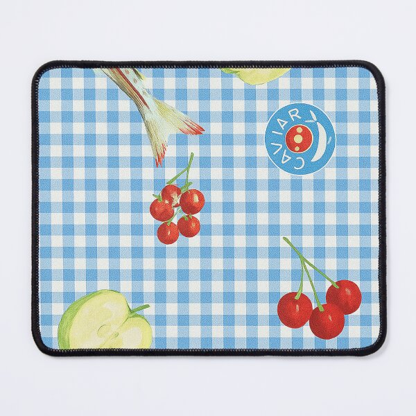 Item preview, Kawaii Sardine & Fruit Pattern – Gingham Aesthetic Picnic Vibes designed and sold by weirdfishes123.