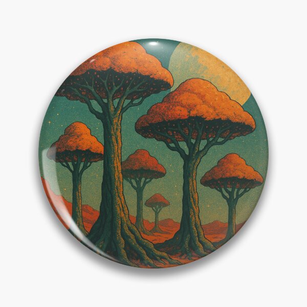 Item preview, Neo-Trees of Mars – Retro Sci-Fi Botanical Landscape Space Art designed and sold by Domci.