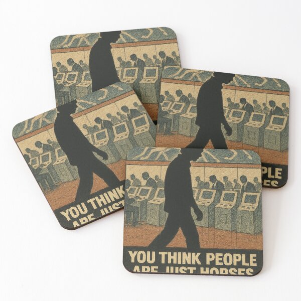 Item preview, You Think People Are Just Horses in a Race – Social Critique Retro Art designed and sold by weirdfishes123.