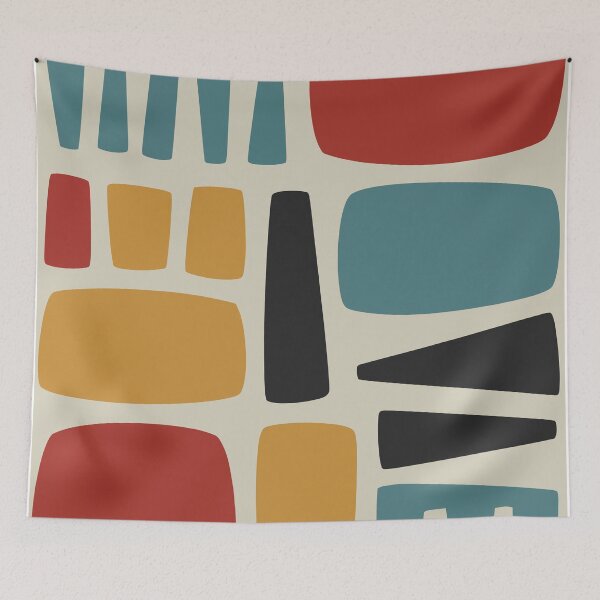 Item preview, Retro Rhythm – Abstract Mid-Century Blocks designed and sold by Angry Swan Designs.
