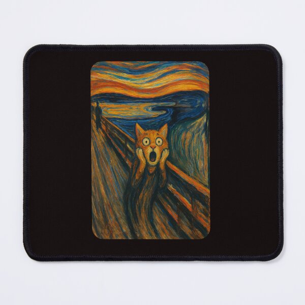 Item preview, Screaming Cat on the Bridge – Expressionist Feline Panic designed and sold by Tadeusz1.