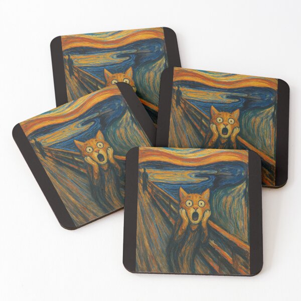 Item preview, Screaming Cat on the Bridge – Expressionist Feline Panic designed and sold by Tadeusz1.