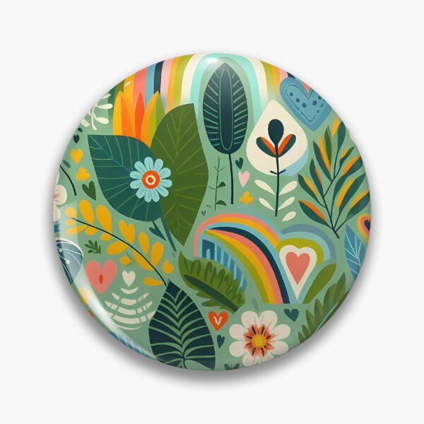 Item preview, Botanical Jungle Leaf Pattern - Scandinavian Folk Art by heidiannemorris © designed and sold by FOLK ART FUSION by heidiannemorris.