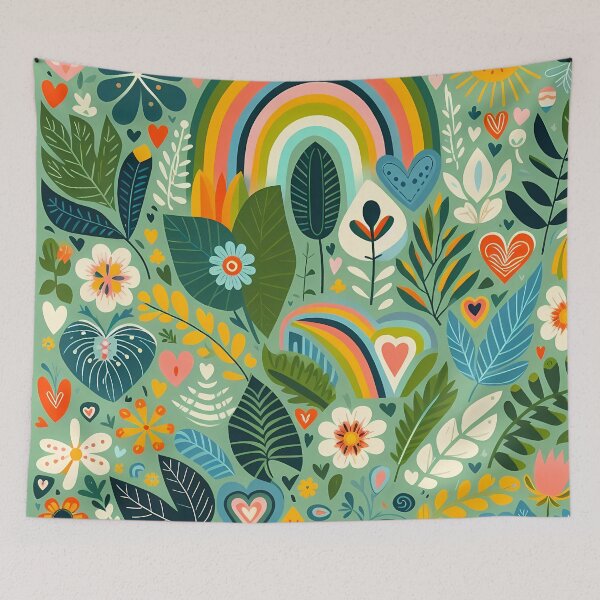 Item preview, Botanical Jungle Leaf Pattern - Scandinavian Folk Art by heidiannemorris © designed and sold by FOLK ART FUSION by heidiannemorris.
