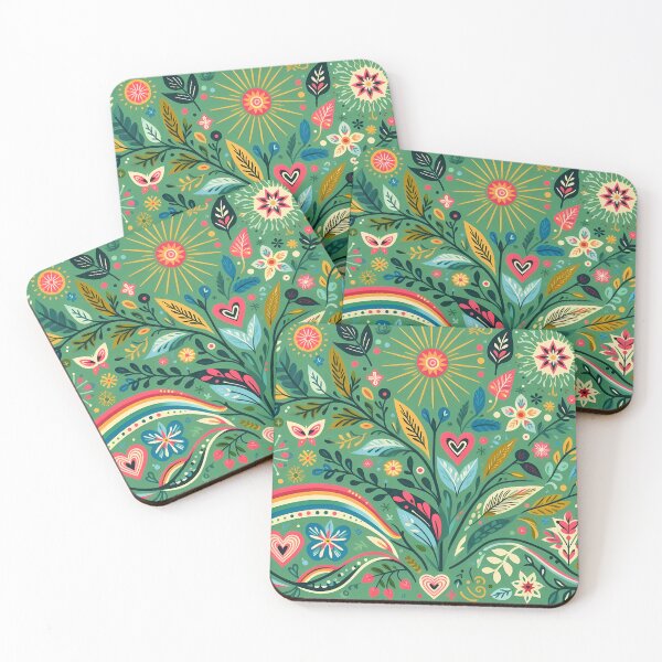 Item preview, Jungle Leaf Lush Botanic Pattern - Scandinavian Folk Art by heidiannemorris © designed and sold by FOLK ART FUSION by heidiannemorris.