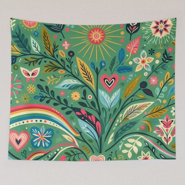 Item preview, Jungle Leaf Lush Botanic Pattern - Scandinavian Folk Art by heidiannemorris © designed and sold by FOLK ART FUSION by heidiannemorris.