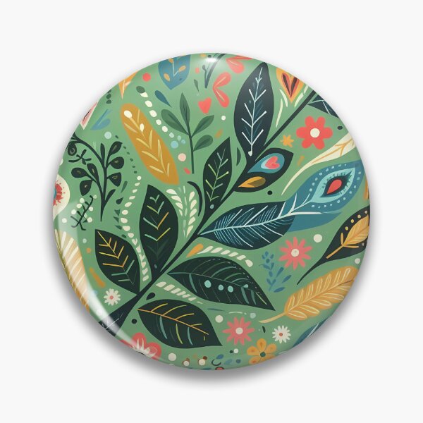 Item preview, Lush Jungle Botanic Pattern - Scandinavian Folk Art by heidiannemorris © designed and sold by FOLK ART FUSION by heidiannemorris.