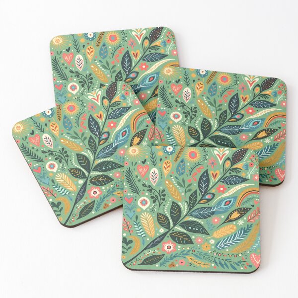 Item preview, Lush Jungle Botanic Pattern - Scandinavian Folk Art by heidiannemorris © designed and sold by FOLK ART FUSION by heidiannemorris.