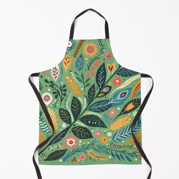 Item preview, Lush Jungle Botanic Pattern - Scandinavian Folk Art by heidiannemorris © designed and sold by FOLK ART FUSION by heidiannemorris.