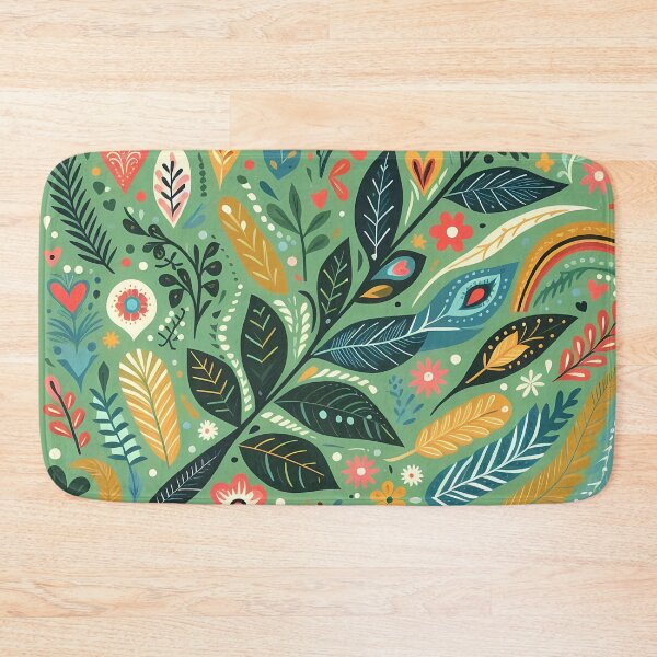 Item preview, Lush Jungle Botanic Pattern - Scandinavian Folk Art by heidiannemorris © designed and sold by FOLK ART FUSION by heidiannemorris.