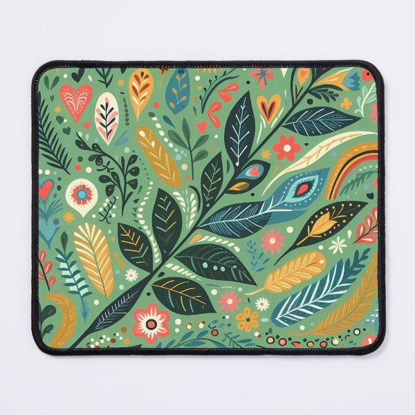 Item preview, Lush Jungle Botanic Pattern - Scandinavian Folk Art by heidiannemorris © designed and sold by FOLK ART FUSION by heidiannemorris.