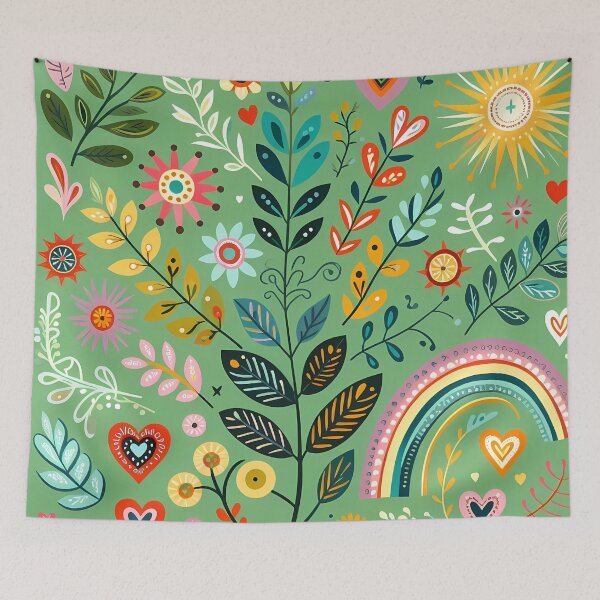 Item preview, Tropical Foliage Botanic Pattern - Scandinavian Folk Art by heidiannemorris © designed and sold by FOLK ART FUSION by heidiannemorris.