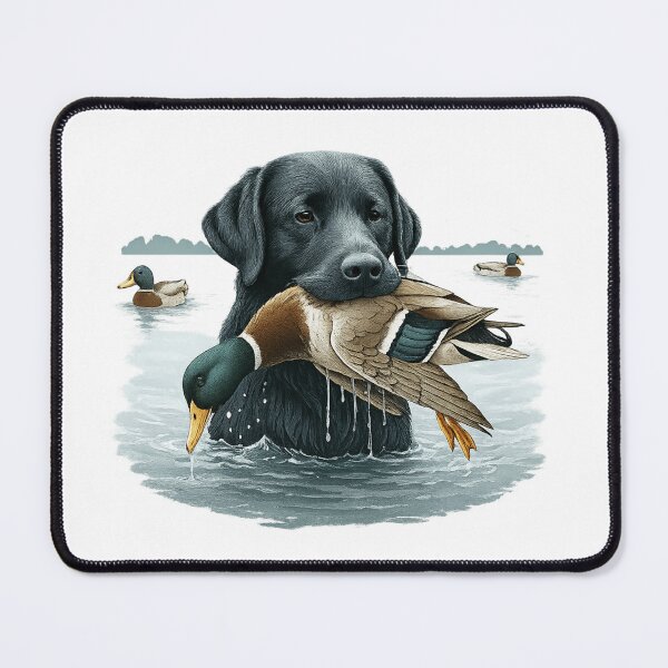 Item preview, Labrador Retriever with Mallard in Serene Hunting Scene designed and sold by haitrieuic96.