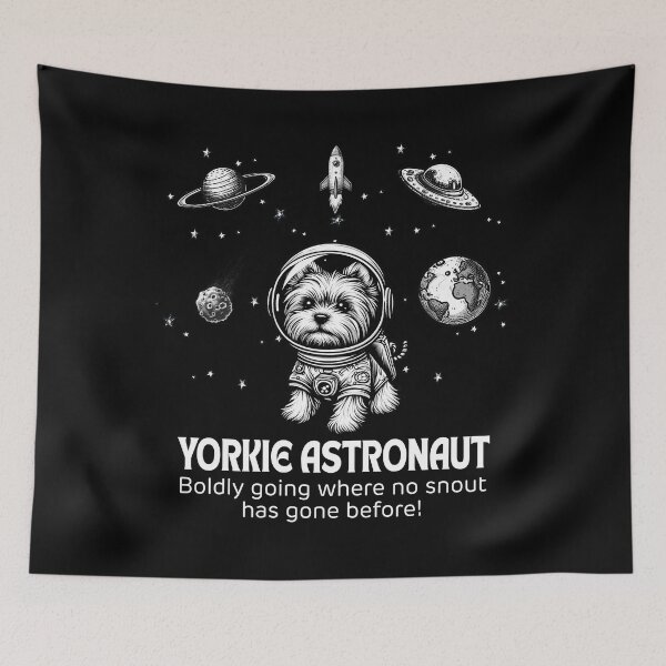 Item preview, Astronaut Yorkie Funny Space designed and sold by doodIllustrate.