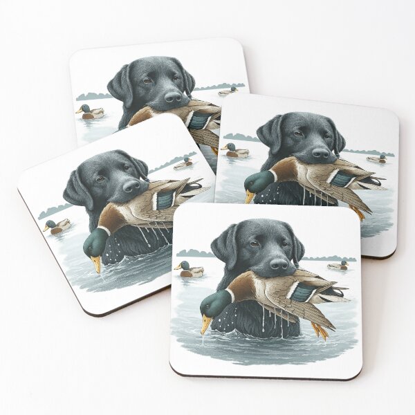 Item preview, Labrador Retriever with Mallard in Serene Hunting Scene designed and sold by haitrieuic96.