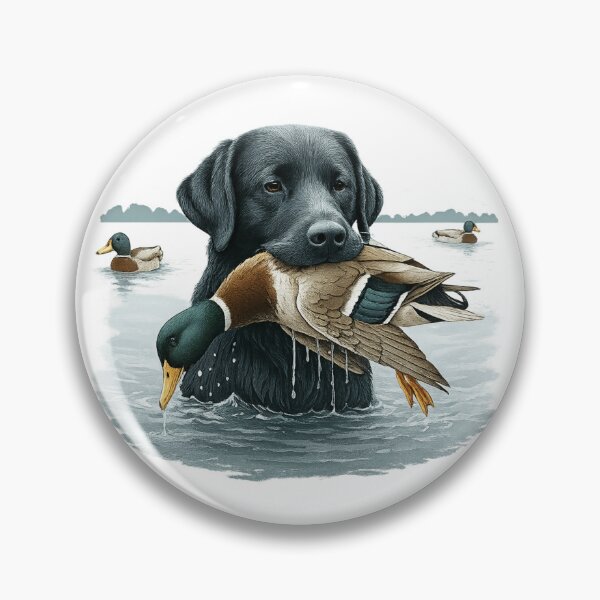 Artikelvorschau, Labrador Retriever mit Stockente in ruhiger Jagdszene entworfen und verkauft von haitrieuic96.