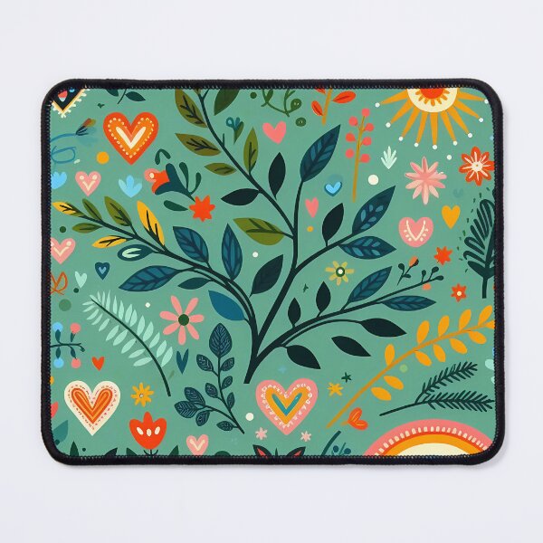 Item preview, Vibrant Jungle Leaves Pattern - Scandinavian Folk Art by heidiannemorris © designed and sold by FOLK ART FUSION by heidiannemorris.