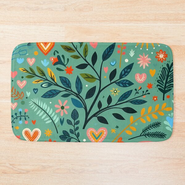 Item preview, Vibrant Jungle Leaves Pattern - Scandinavian Folk Art by heidiannemorris © designed and sold by FOLK ART FUSION by heidiannemorris.